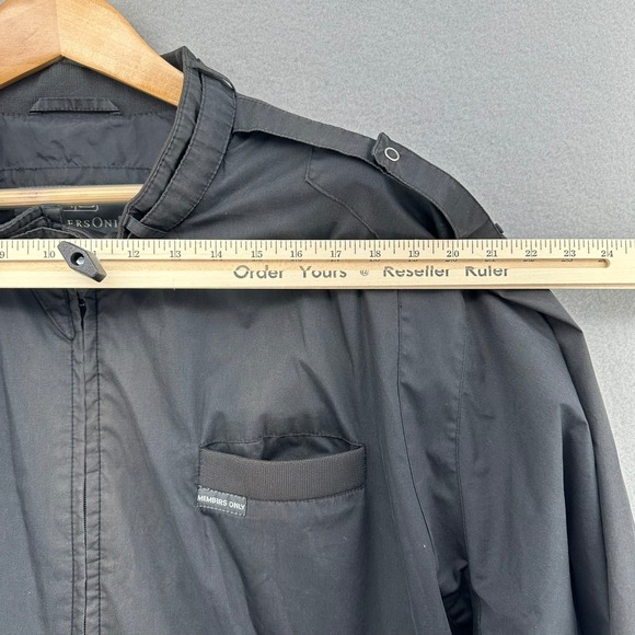VTG Members Only Black Racer Jacket Mens 3X Lightweight Zip Up Collar 90s 1990s - Picture 5 of 11